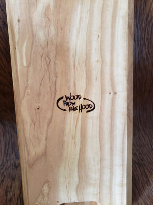Early stages of white rot caused this wood to turn white. This is a board cut from a harvested urban tree killed by the emerald ash borer and sold by 'Wood from the Hood'.